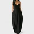 thumbnail image 1 of SDJMa Women's Short Sleeve Pleated Loose Swing Casual Dress Fashion Women Sexy Plus Size Solid Sleeveless Pockets Camisole Long Dress, 1 of 5