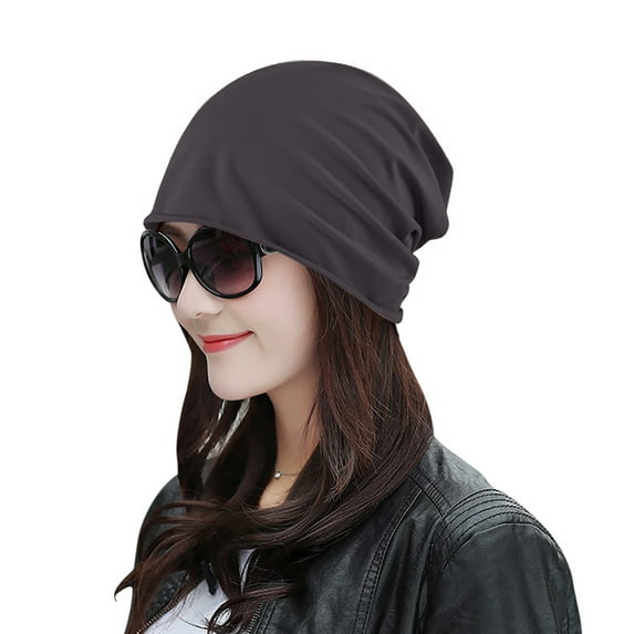 Herrnalise Women's Solid Color Elastic Single Layer Hat Hood Night Cap Head Guard Night Cap