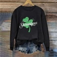 thumbnail image 1 of Herrnalise Women's St. Patrick's Day Clover Printed Tops Irish Shamrock Sweatshirt Long Sleeve Slouchy Pullover Tops Gear up for greatness for less, 1 of 1