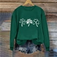 thumbnail image 1 of Herrnalise Women's St. Patrick's Day Clover Printed Tops Irish Shamrock Sweatshirt Long Sleeve Slouchy Pullover Tops Gear up for greatness for less, 1 of 4