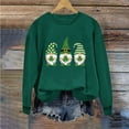 thumbnail image 1 of Herrnalise Women's St. Patrick's Day Clover Printed Tops Irish Shamrock Sweatshirt Long Sleeve Slouchy Pullover Tops Gear up for greatness for less, 1 of 4