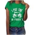 thumbnail image 1 of Herrnalise Women's St Patrick's Day T-Shirt Lucky Irish Shamrock Paddy's Day Round Neck Short Sleeve Graphic Tees Tops S-3XL, 1 of 4