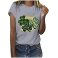 thumbnail image 1 of Herrnalise Women's St Patrick's Day T-Shirt Lucky Irish Shamrock Paddy's Day Round Neck Short Sleeve Graphic Tees Tops S-3XL, 1 of 1