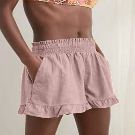 Herrnalise Women's Swim Board Shorts Swimming Women's Fashion Solid Color Casual Wide Leg Loose High Waist Shorts Pants