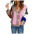 thumbnail image 1 of Holloyiver Women's V Neck Button Down Long Sleeve Cable Knit Cardigan Sweaters Outerwear Tops S-2XL, 1 of 8