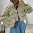 thumbnail image 1 of Holloyiver Womens 2023 Winter Faux Fur Oversize Coats Fashion Long Sleeve Fleece Shaggy Lightweight Fall Cropped Jacket Zipper Outerwear women's fall clothing for women For S-6XL, 1 of 5