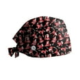 thumbnail image 1 of Herrnalise Womens And Mens Christmas Printed Nurse Working Scrub Cap With Buttons Adjust Sweatband Working Cap Bouffant Hats, 1 of 2