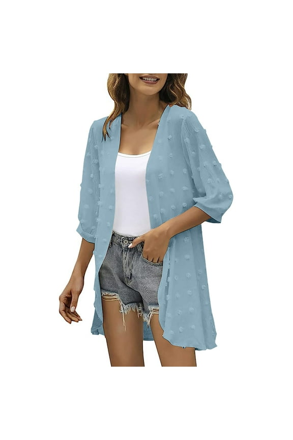 Womens Casual Blazers Open Front Long Sleeve Work Office Jackets Blazer Solid Color Lapel Collar Jacket Sky Blue,XL