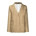 thumbnail image 1 of Herrnalise Womens Casual Blazers Open Front Long Sleeve Work Office Jackets Blazer Solid Lapel Collar Single breasted Coat Khaki,S, 1 of 7
