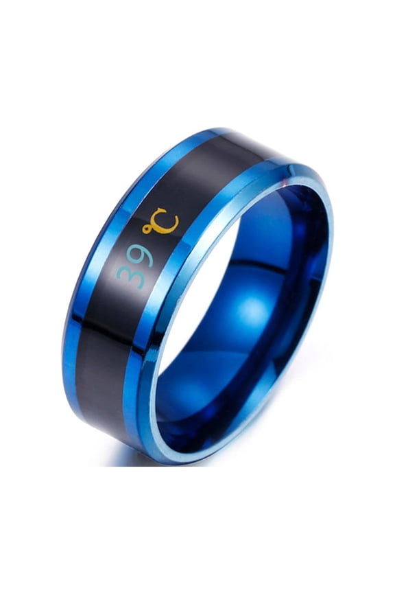 Womens Mans Luxury Rings,2024 New Fashion Physical Intelligent Induction Temperature Couple Ring Mood Display Ring Magic Jewelry for Mother Girlfriend Partner,Blue