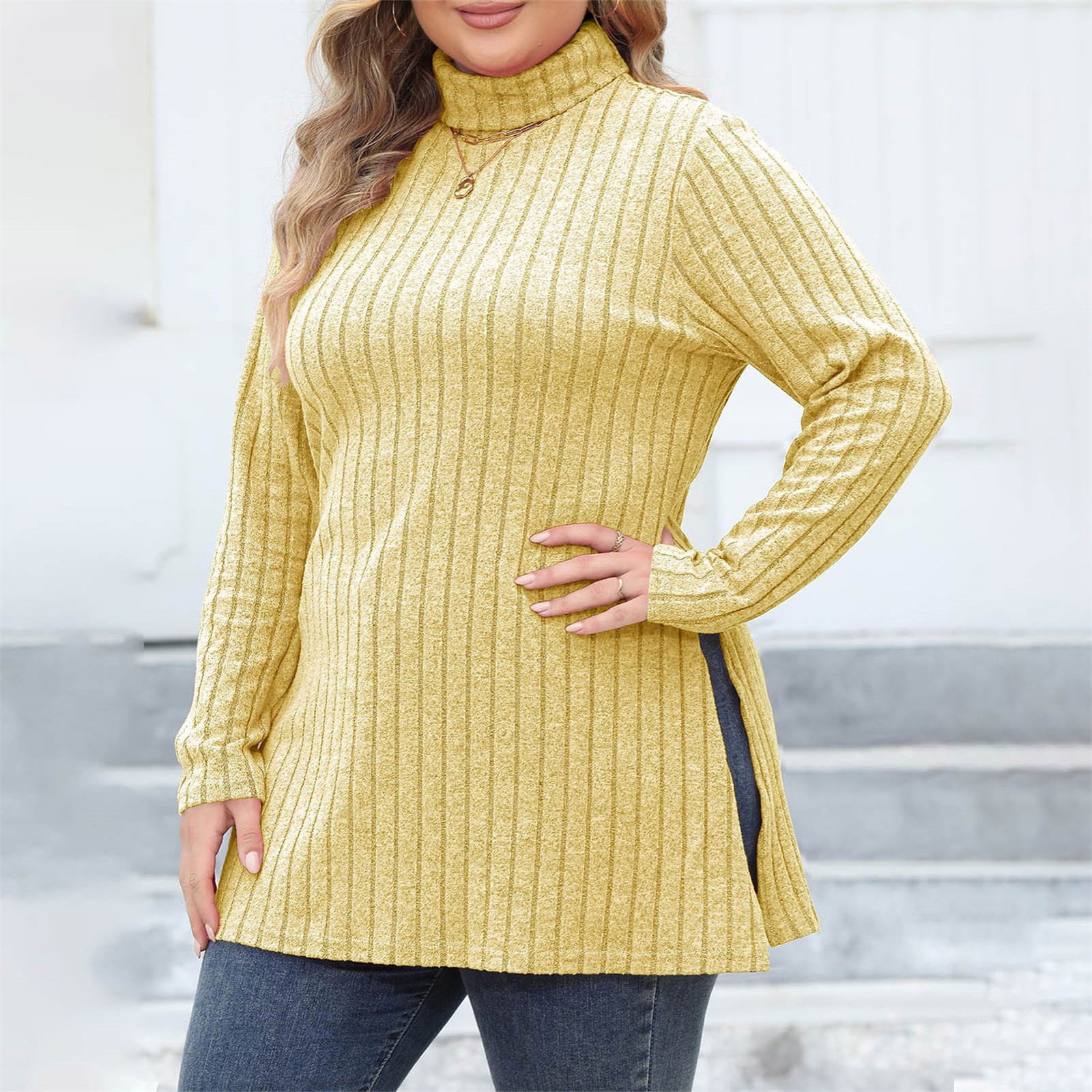 Ribbed Knit Sleeveless Sweater Mini Dress Plus main image 1
