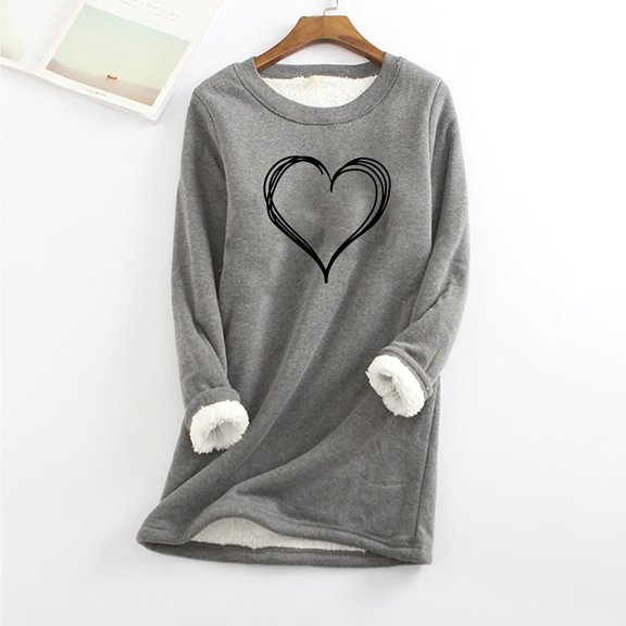 Herrnalise Womens Tops Fashion Printing Regular Sleeve Winter Loose Vacation Casual Sleeve Round Neck Shirt Tops Gifts for Women