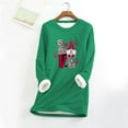 thumbnail image 1 of Herrnalise Womens Tops Fashion Round Neck Christmas Dwarf Print Thickened Plush Warm Long Sleeve Tops Gifts for Women, 1 of 5