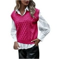 thumbnail image 1 of Herrnalise Womens V Neck Sweater Vest Sleeveless Pullover Crop Sweater Vest Oversized Loose Knit Tops Cable Sleeveless Sweater M-3XL, 1 of 5