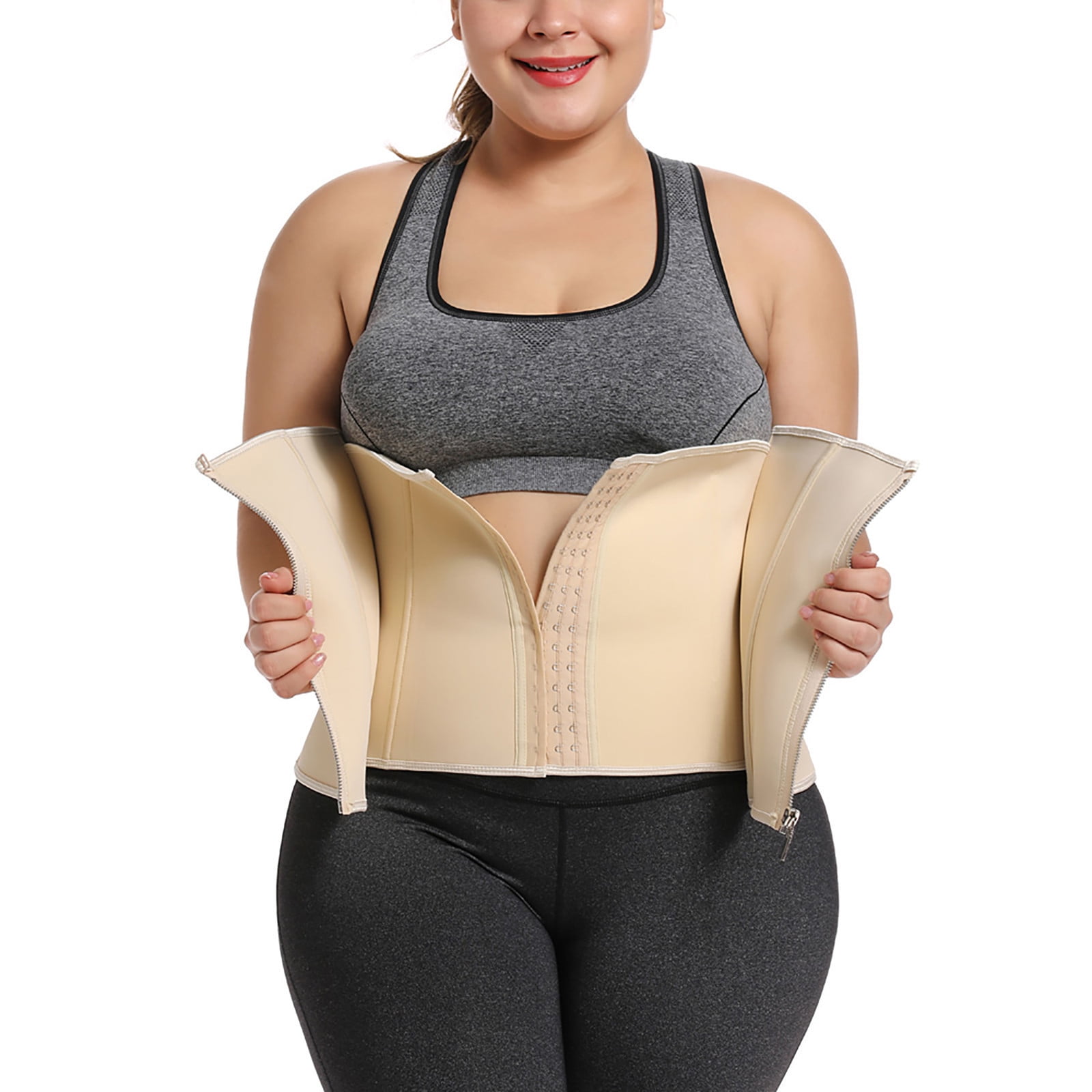 Fashion Corset Waist Trainer Belt Body Shapers Women Fajas Postparto  Underbust Tummy Control Postpartum Belly Band Ladies Shapewear(#Beige)