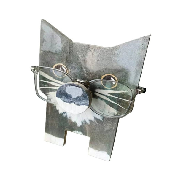 Holloyiver Wooden Eyeglass Stand,Pet Glasses Stand,GlassesHolder Stand EyeglassRetainers Animal Design Decoration,SunglassesHolderHome Office Decoration