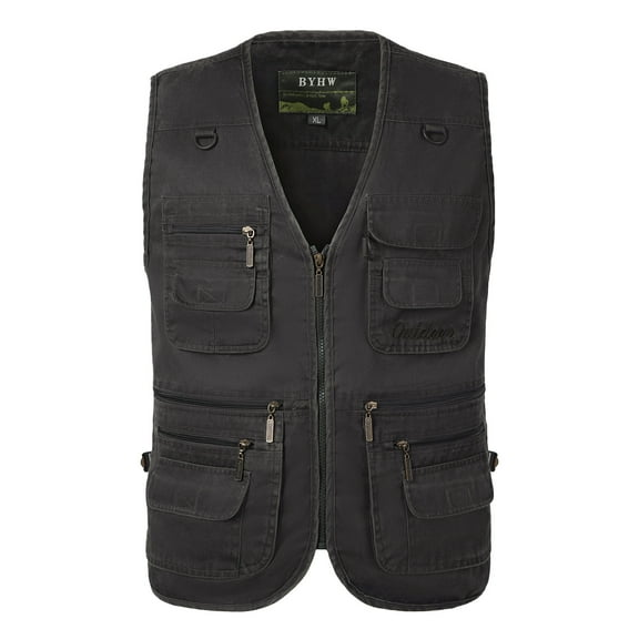 Herrnalise men'vest Men's Outdoor Vest Leisure Jacket Lightweight Vest With Zip Many Pockets