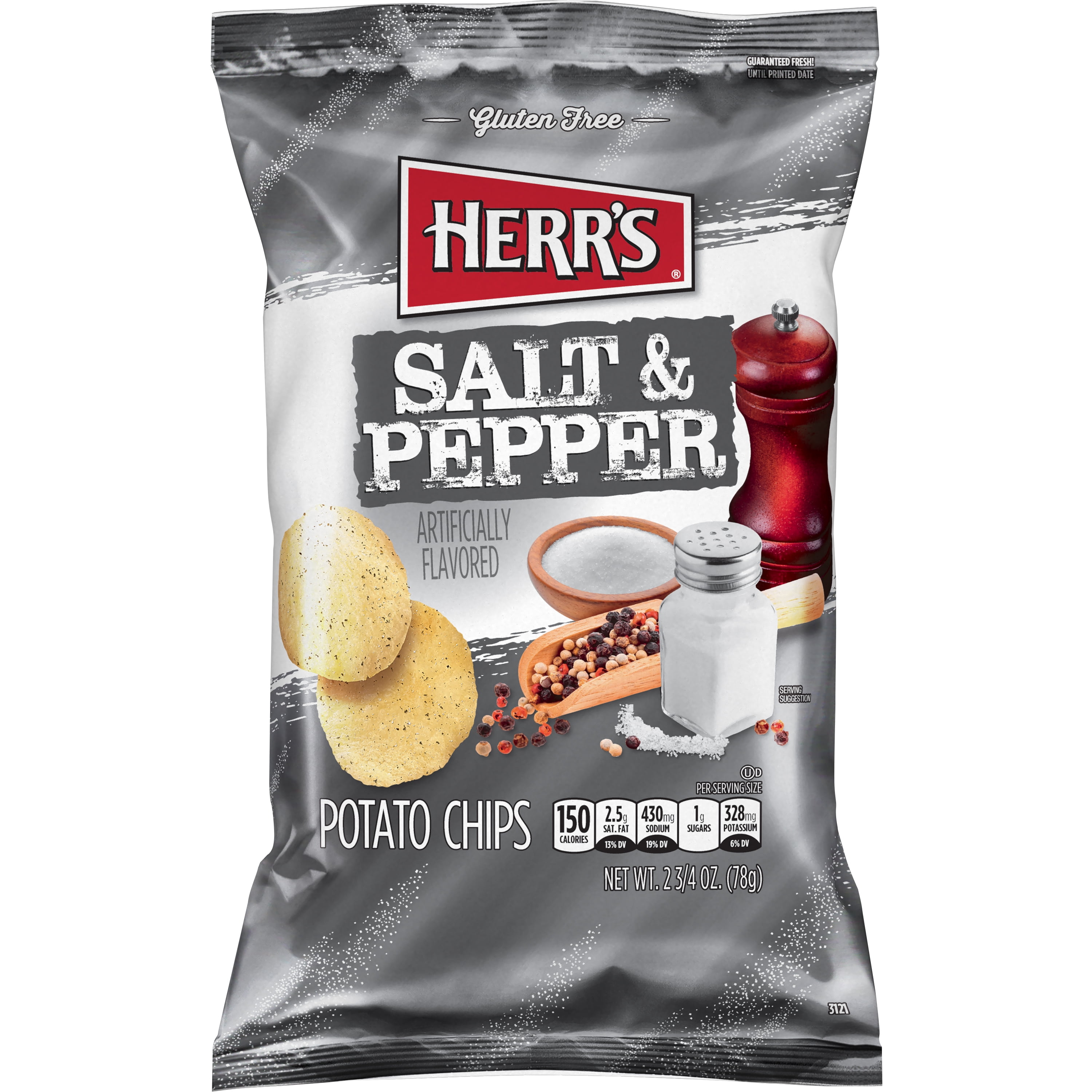 Herrs 2.75oz Salt & Pepper Potato Chips