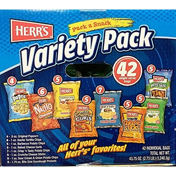Herrs 42 - Variety Snack Packs, 43.75 Oz