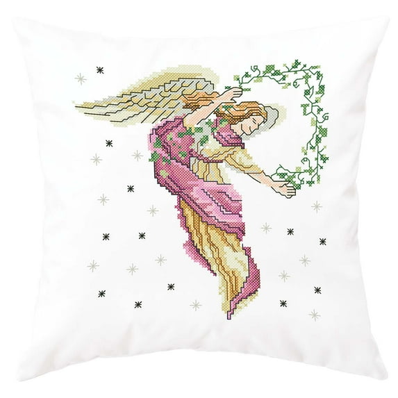Herrschners® Angel of Love Pillow Cover Stamped Cross-Stitch Kit