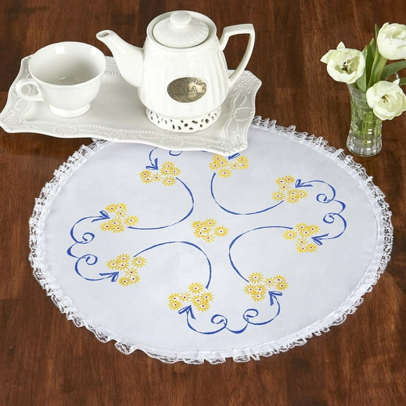 Herrschners Augusta Lace Doily Stamped Embroidery