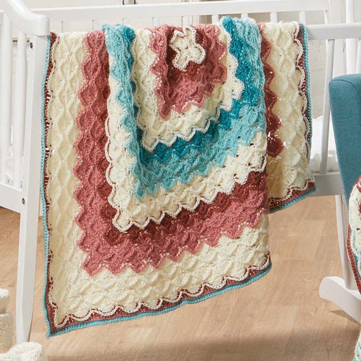 Herrschners® Cherry Blossom Baby Afghan Crochet Kit