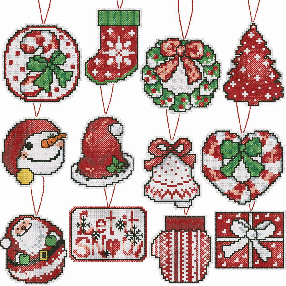 Tiny Christmas Ornaments Cross Stitch Pattern - #V438570