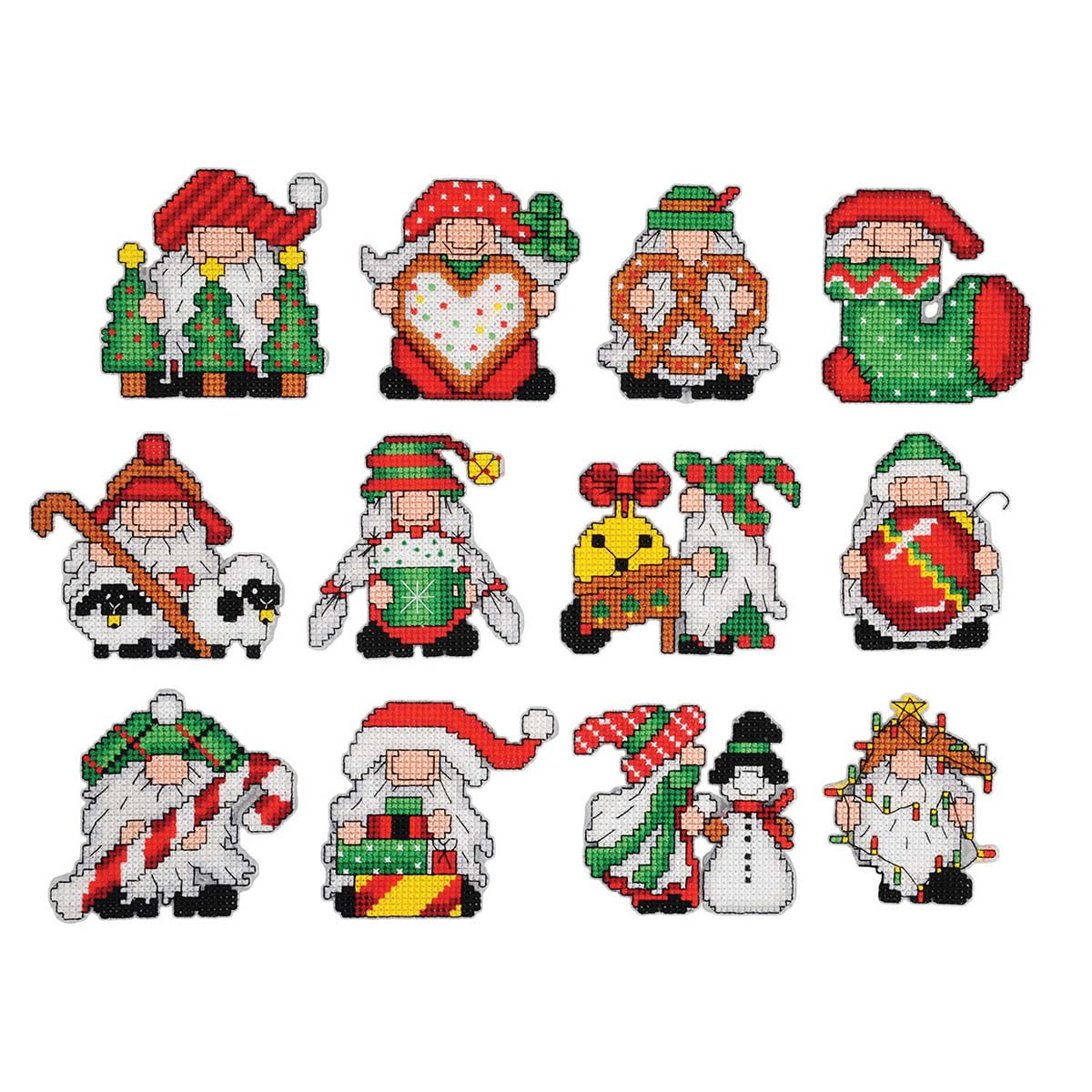Herrschners® Classic Christmas Gnomes Ornament Counted CrossStitch Kit