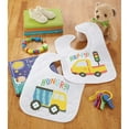 thumbnail image 1 of Herrschners® Construction Crew Baby Bibs Stamped Cross-Stitch Kit, 1 of 4
