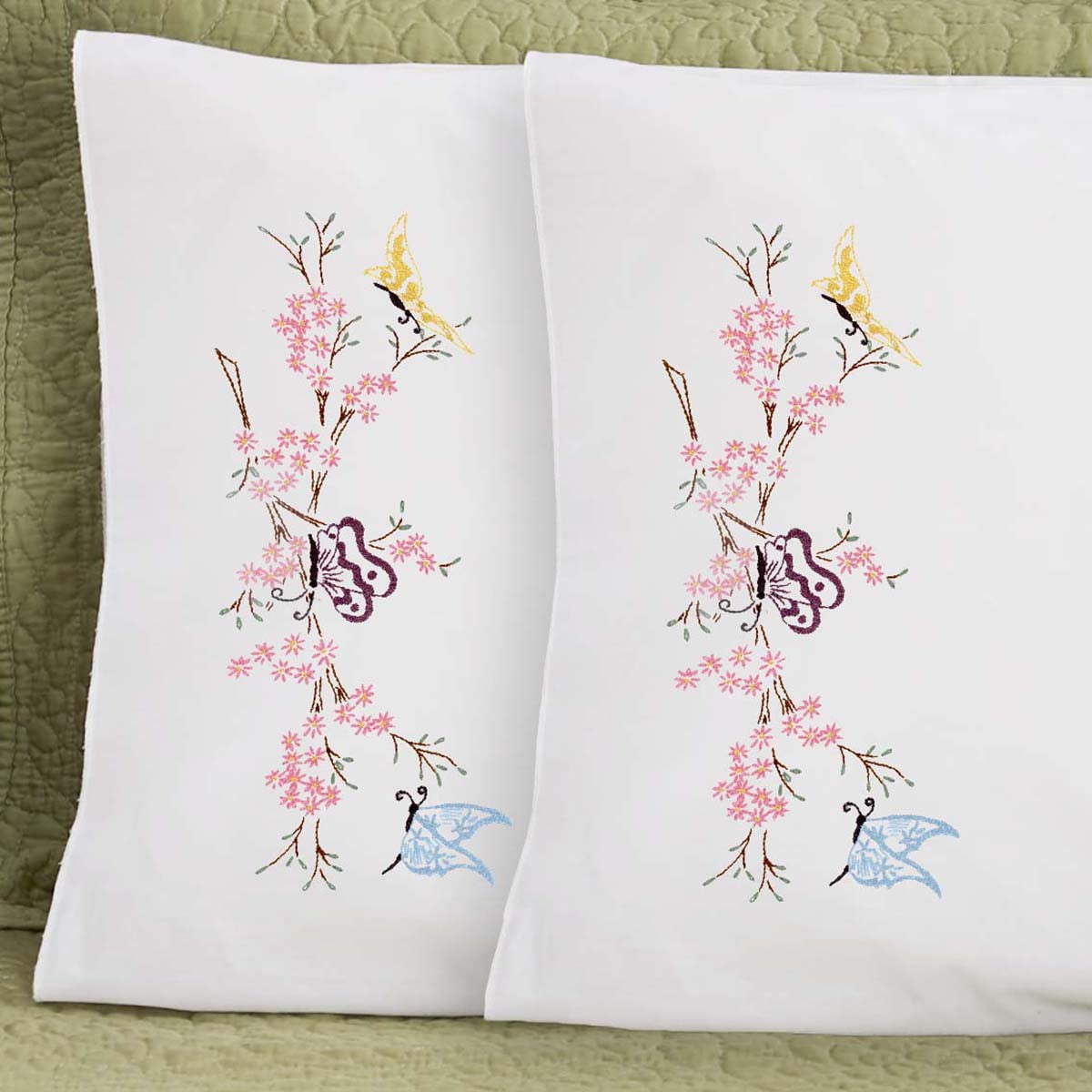 Herrschners® Dorothy Pillowcase Pair Stamped Embroidery