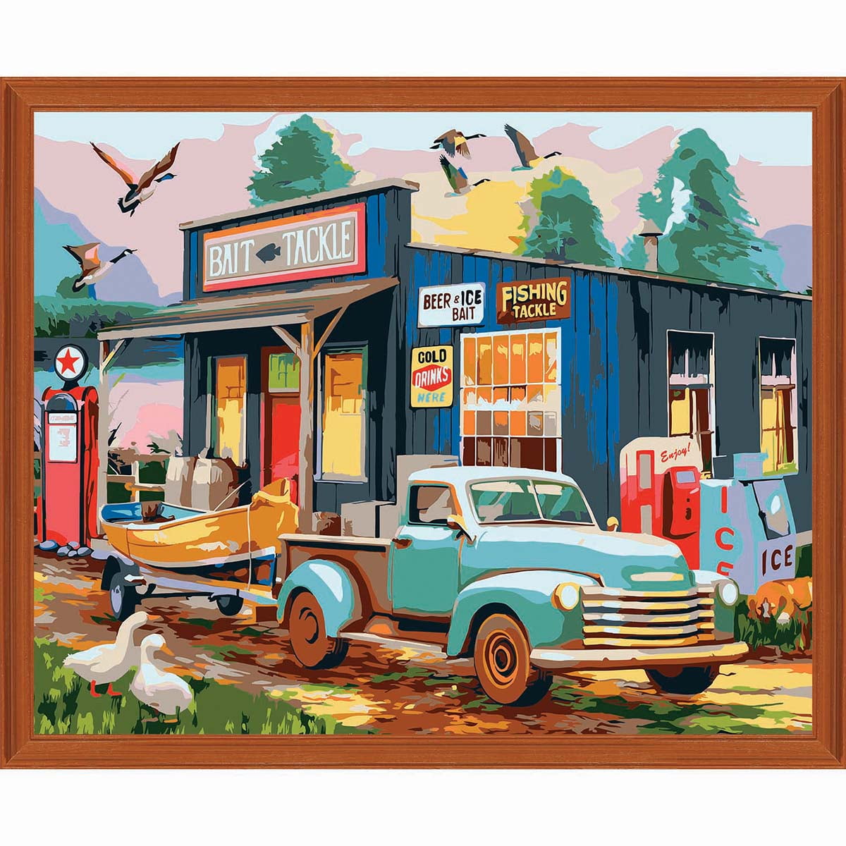 Herrschners® Early Bird Catches the Fish PaintbyNumber Kit