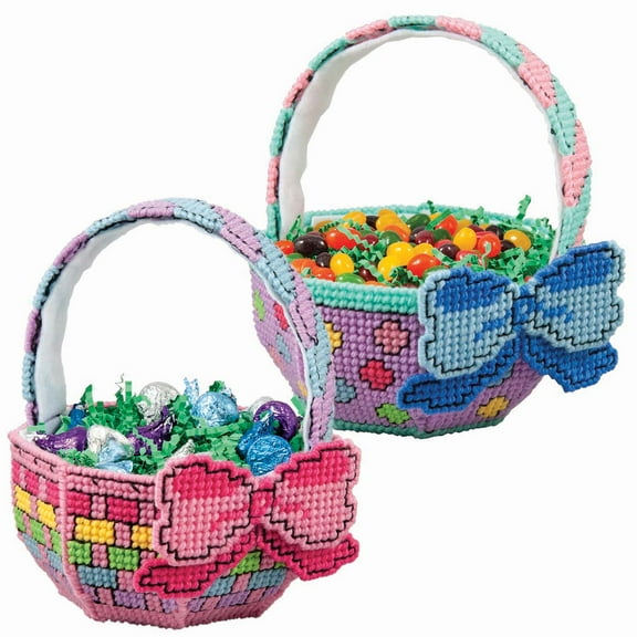 Herrschners Easter Basket Candy Dishes Plastic Canvas Kit
