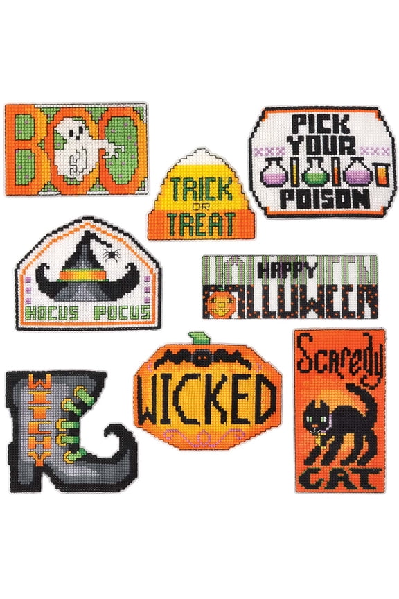 Happy Halloween Magnets Counted Cross-Stitch Kit