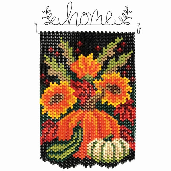 Herrschners Harvest Florals Kit & Hanger Pony Bead Kit