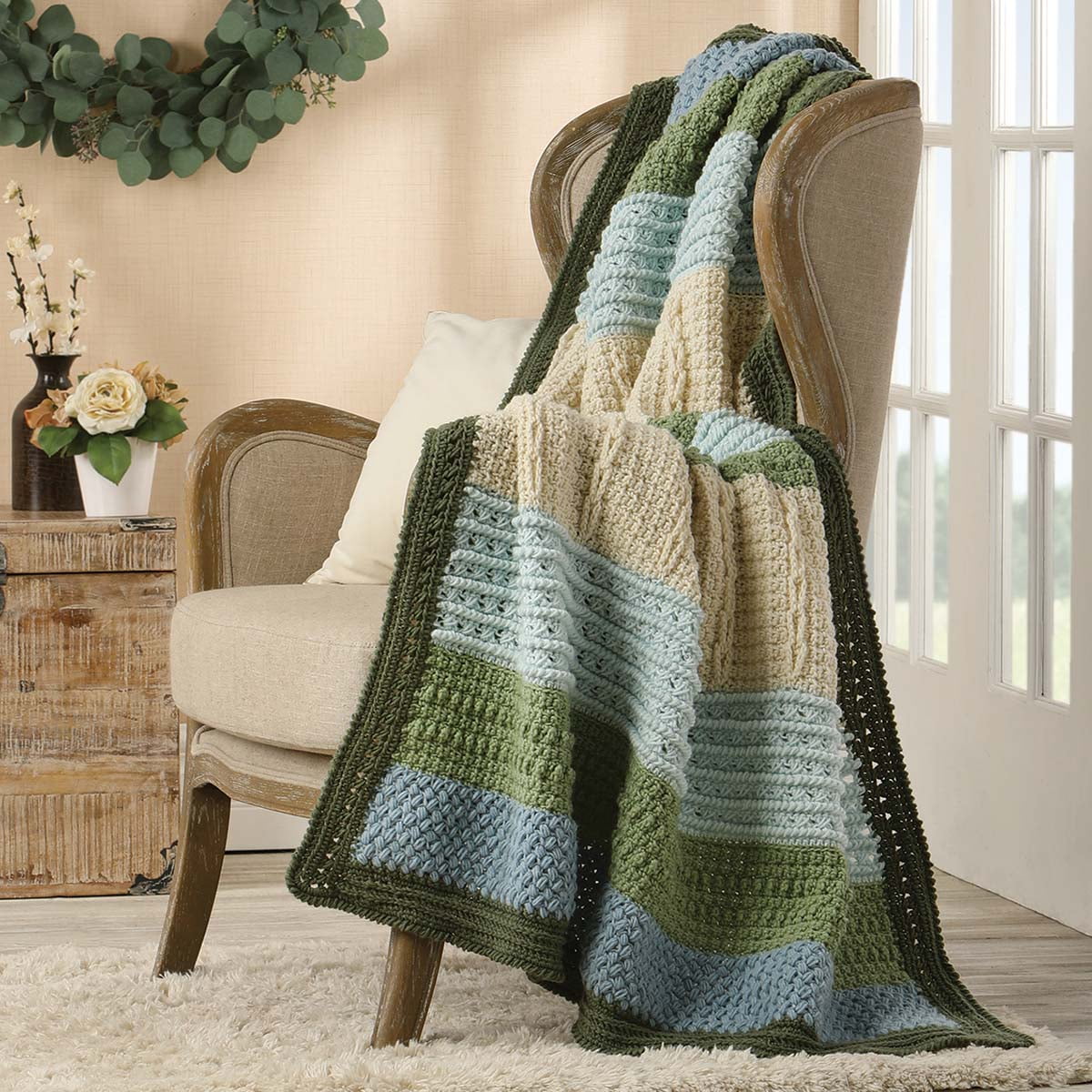 Herrschners Hydrangea Afghan Crochet Kit