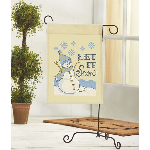 Herrschners Let it Snow Porch Flag Stamped Cross-Stitch Kit