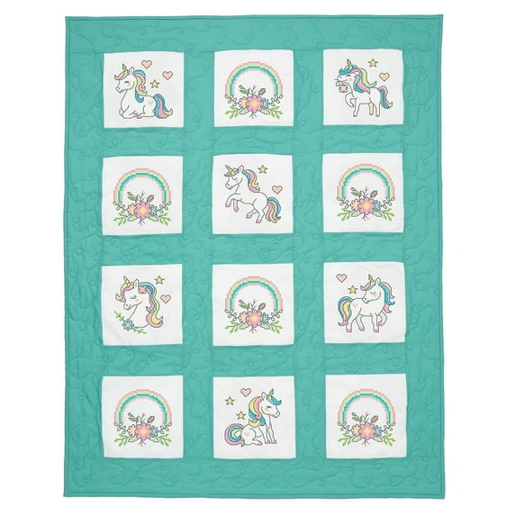 Herrschners® Magical Unicorns Kid's Quilt Blocks Stamped Cross-Stitch