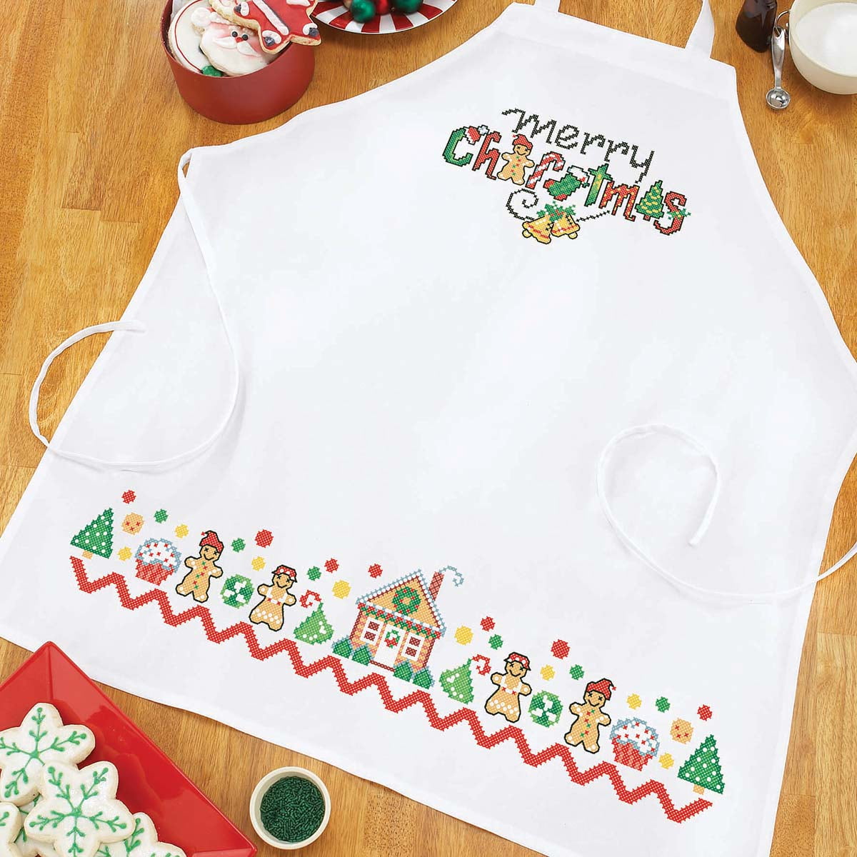 Herrschners® Merry Christmas Apron Stamped Cross-Stitch - Walmart.com