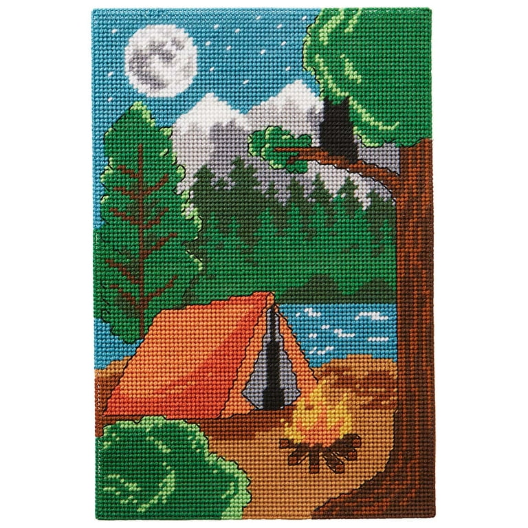 Herrschners® Moonlight Camping Wall Hanging Plastic Canvas Kit 