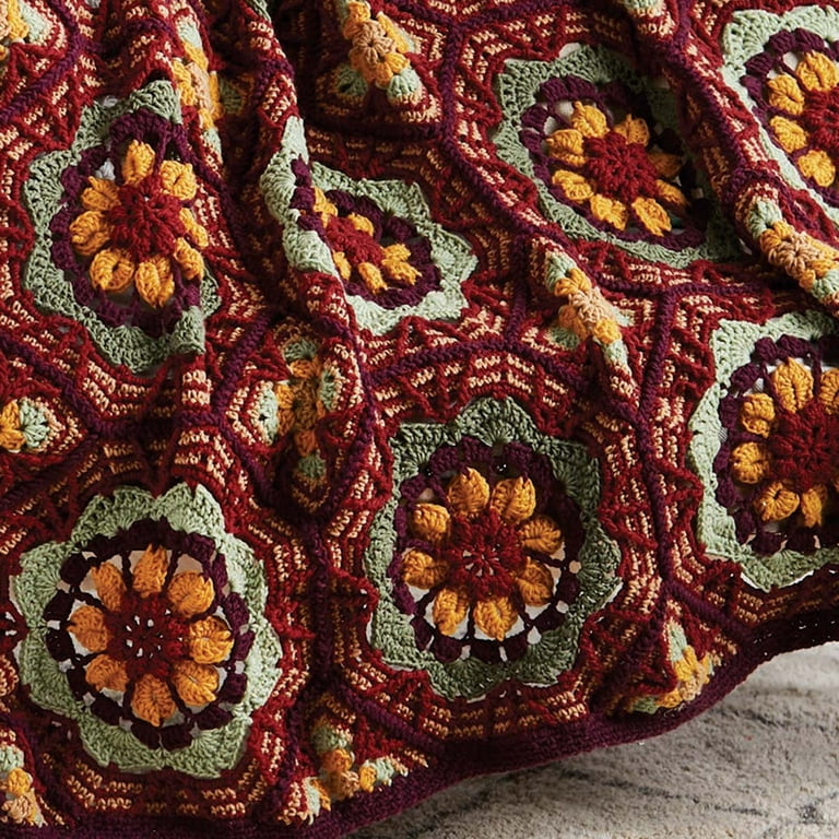 Herrschners Flower Shoppe Crochet Afghan Kit