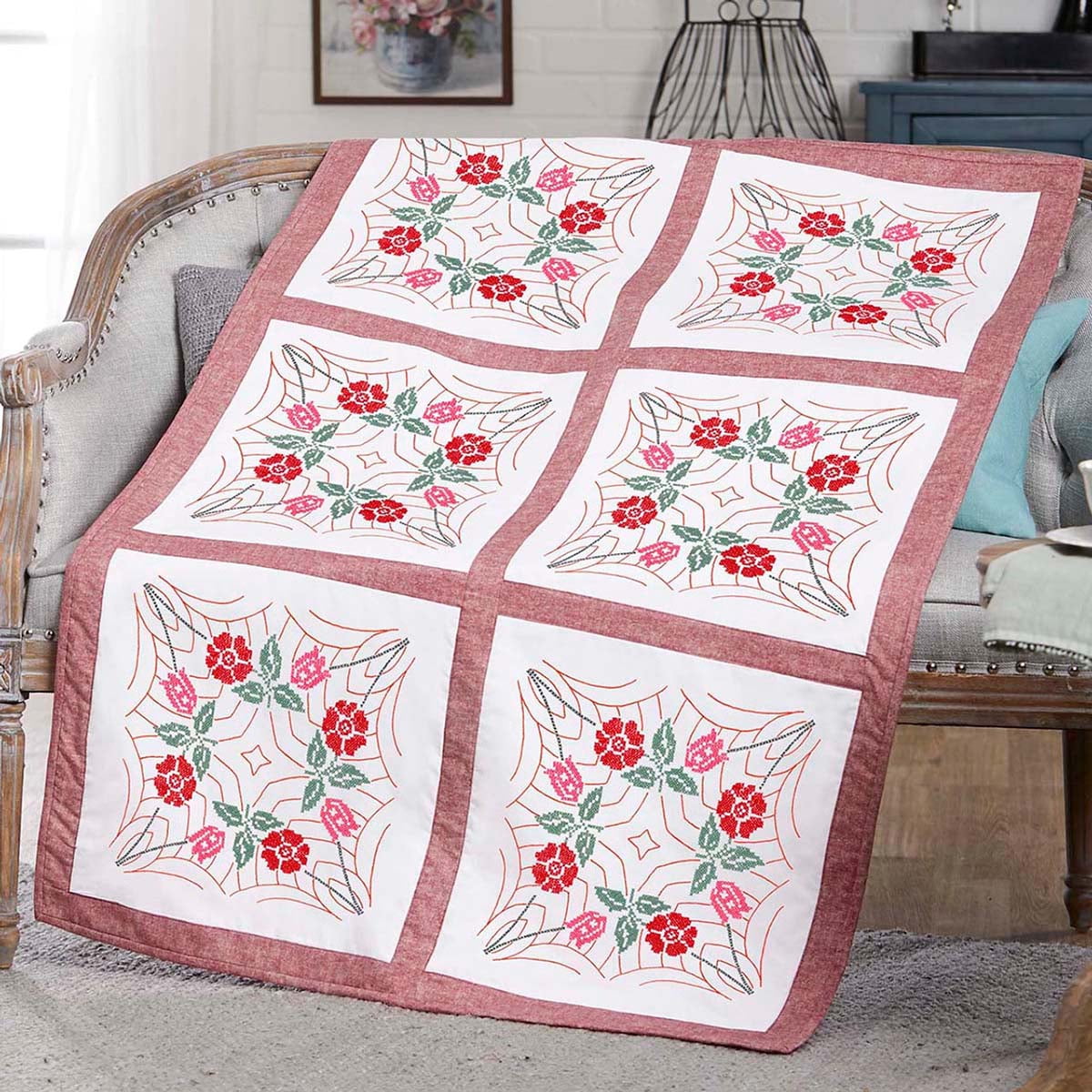 Herrschners® Pearl Quilt Blocks Stamped CrossStitch or Stamped