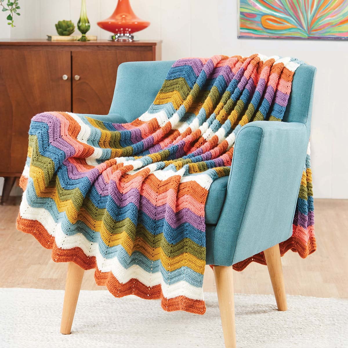 Herrschners Retro Revival Ripple Afghan Crochet Kit