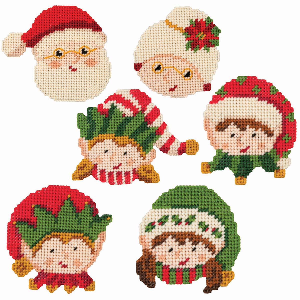 Herrschners® Santa & Elves Ornaments Plastic Canvas Kit
