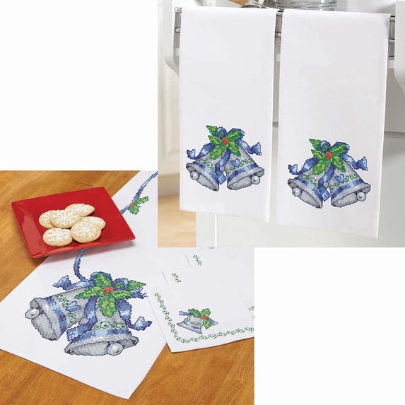 Herrschners® Silver Bells Set Stamped Cross-Stitch