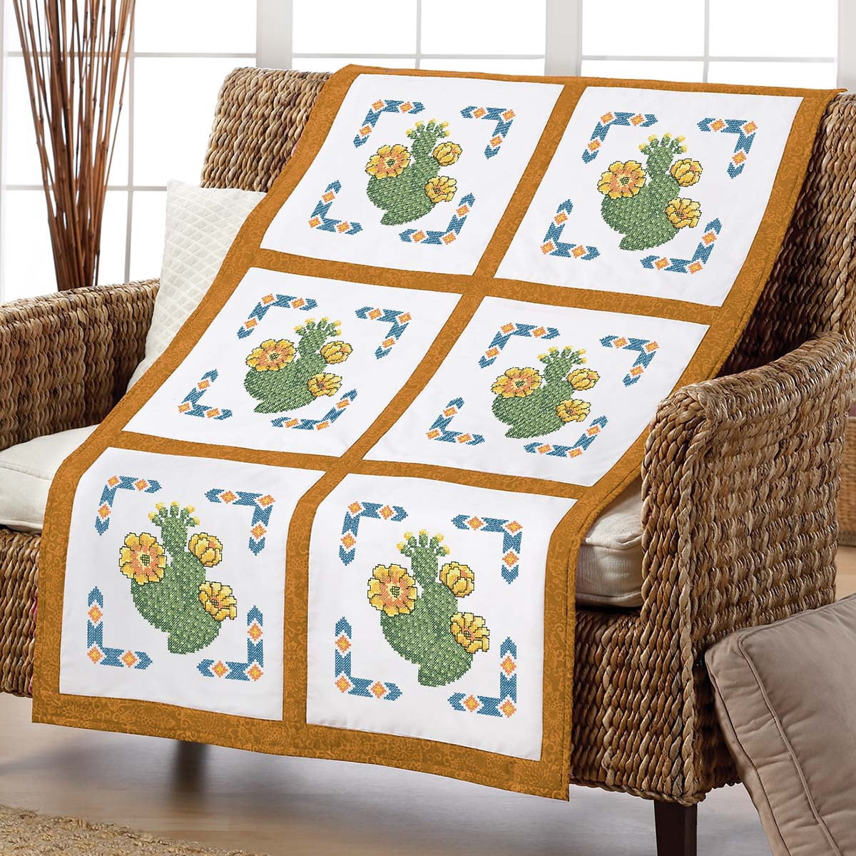 Kit Patchwork Herrschners Barnyard Sampler - 36x45 Pouces, Points De Croix, Pièces Précoupées
