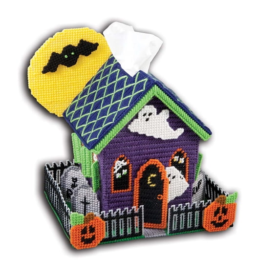 Herrschners® Spooktacular House Tissue Box Plastic Canvas Kit