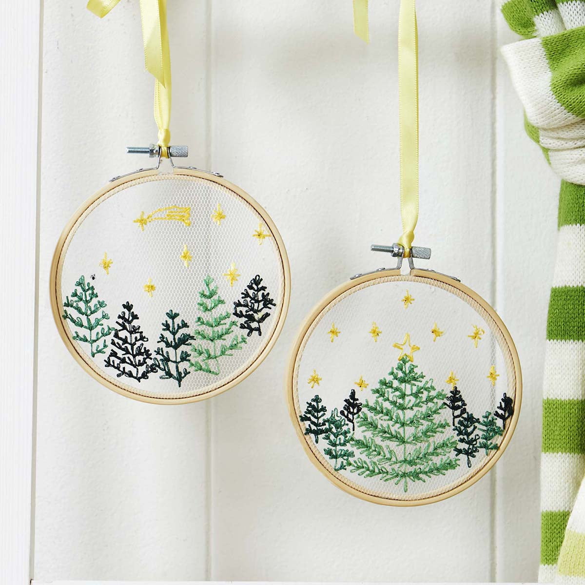 Herrschners® Tulle Pine Trees Hoop Stamped Embroidery Kit - Walmart.com