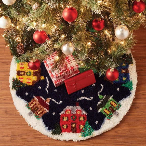 Herrschners® Winter Village Tree Skirt Latch Hook Kit