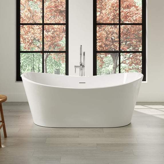 OVE Herschel 60 in. Freestanding Bathtub Kit extra Chrome Hardware