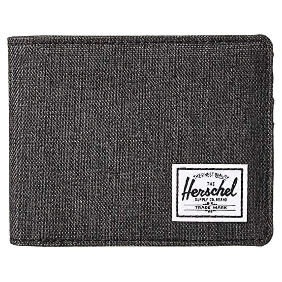Herschel Roy RFID Men's Polyester Black Crosshatch Bifold Wallet 10363-02090-OS